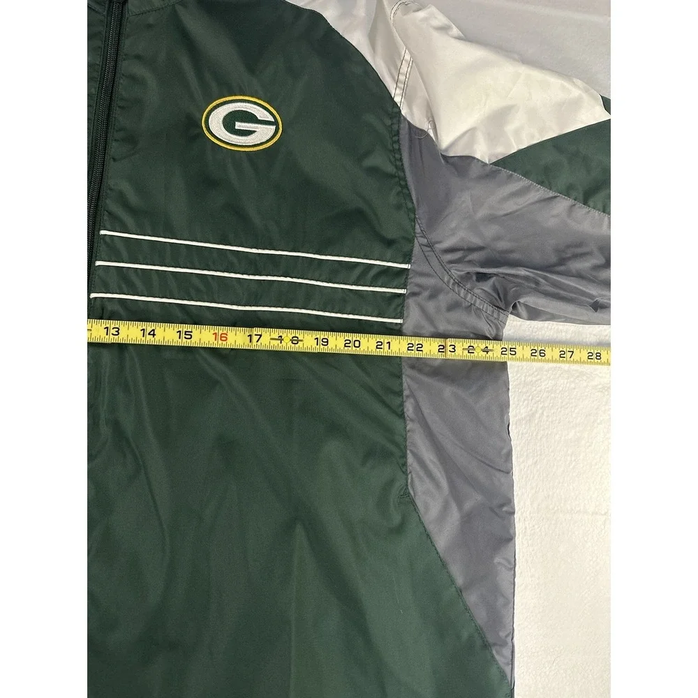 VTG Reebok Green Bay‎ Packers NFL Mens XL Windbreaker Green Lightweight NWT